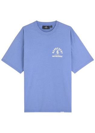 Represent Competition Logo-printed Cotton T-shirt - Blue - S