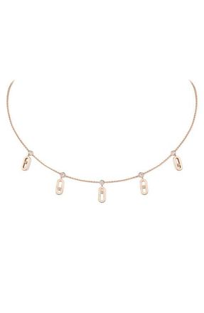 Messika Move Uno Tassel Choker Necklace in Pink Gold at Nordstrom