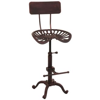 Hhg Nunca Usado] Taburete De Bar Hhg 974, Silla De Bar, Taburete De Mostrador, Regulable En Altura, Giratorio, Reposapi&eacute;s, Metal Industrial, Color Cobre