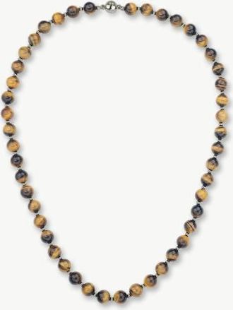 Classicharms Tigers Eye Beaded Necklace in Silver at Nordstrom