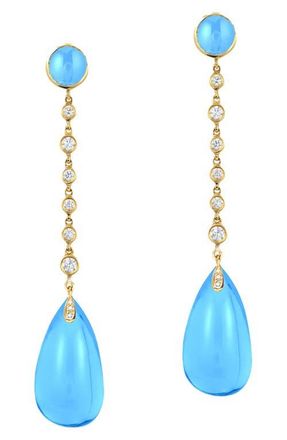 Goshwara Naughty Cabochon Drop Earrings in Pale Blue at Nordstrom