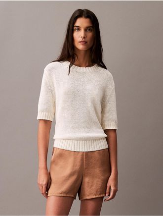 Calvin Klein Womens Crushed Satin Shorts - Brown - 26