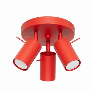Sollux Lighting Plafone rojo acero alt. 14.5 cm
