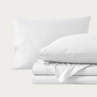 Bare Home 100% Organic Cotton Percale Cooling Sheet Set in White at Nordstrom, Size California King