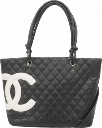 Chanel Black Leather Tote Bag (Pre-Owned)