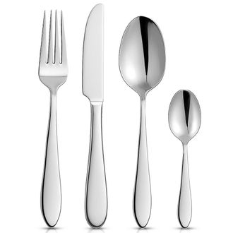 OEM Juego De Cubiertos De Acero Para 6 Personas, 24 Piezas: Tenedor, Cuchara, Cuchillo Y Cucharilla