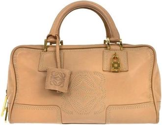 Loewe Pre-owned Handbags, female, Beige, Size: ONE SIZE Pre-owned Leather Handbag