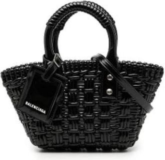 Balenciaga Pre-owned Braided Satchel - Dames - Vintage Mini Tas - Zwart - ONE Size - Leer - Vintage