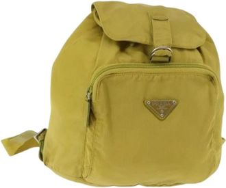 Prada Pre-owned Nylon Rugzak - Dames - Vintage Rugzakken - Groen - ONE Size - Nylon - Vintage