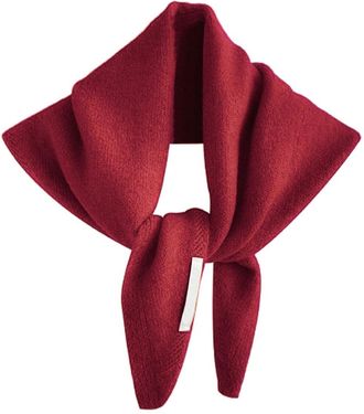 Generic Knitted Triangle Scarf for Women, Womens Wool Triangle Scarf Winter, Y2k Streetwear Triangle Shawl Aesthetic Accessories (Red)