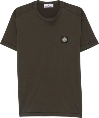 Stone Island Ss Patch Logo Solid Green T-Shirt