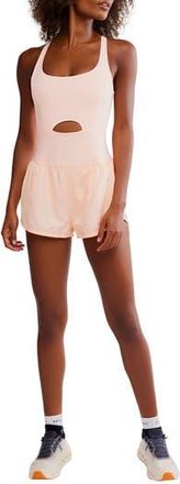 Free People FP Movement Righteous Runsie Romper in Pastel Peach at Nordstrom Rack, Size X-Large