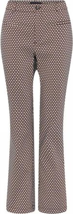 C.Ro Broeken, Dames, Bruin, XL, Grafische Print Flared Broek