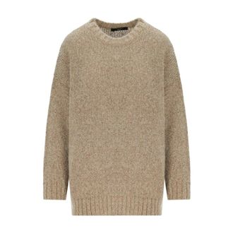 Max Mara Furetto Sweater - Dames - Ronde hals truien - Beige - XS - Wol - Truien & Vesten
