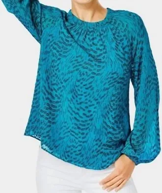 Lilly Pulitzer Caline Long Sleeve Blouse In Blue