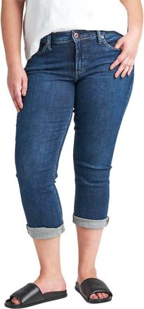 Silver Jeans Co Suki Capri Jean - Plus In Dark Indigo Wash