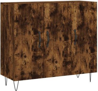 vidaXL Vidaxl - Aparador de madera de ingeniería roble ahumado 90x34x80 cm