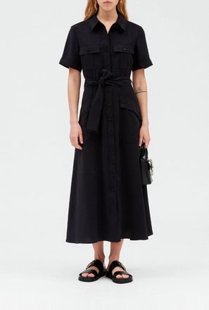 Claudie Pierlot Robe midi fluide manches courtes