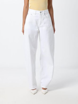 Alaia Jeans baggy a vita alta in denim di cotone