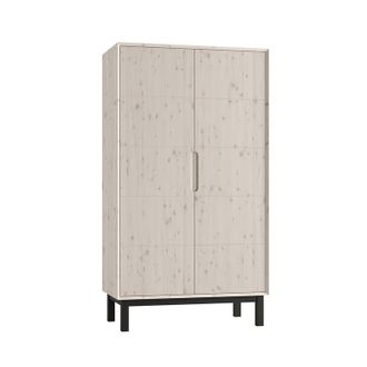 OEM Armoire 2 Portes Pinio Country Bois Blanchi