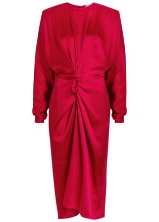 Stella McCartney Stella Mccartney Twisted Satin Midi Dress - Red - 38 (UK6 / XS)