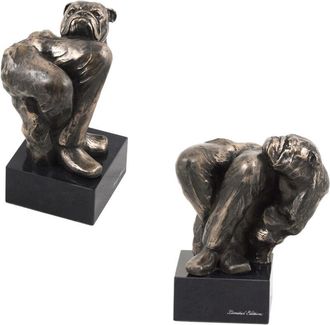 OEM Bulldog - Estatuilla De Perro, Busto Sobre Base De Piedra, Escultura, Trofeo Para Exposici&oacute;n De Perros De Art-dog