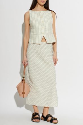 Sams&oslash;e & Sams&oslash;e Saagneta Long Skirt, Womens, Cream