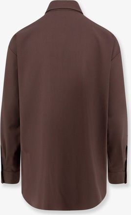 Alysi Womens Shirt Stretch Virgin Wool Brown