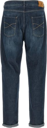 Brunello Cucinelli Mens Blue Cotton Straight-Leg Jeans Clothing
