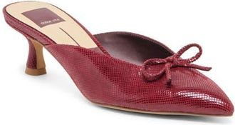 Dolce Vita Cleo Pointed Toe Kitten Heel Mule in Oxblood Embossed Suede at Nordstrom, Size 8.5