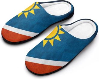 Generic Namibia Flag Mens House Slippers Memory Foam Washable Cotton Slip on Home Shoes