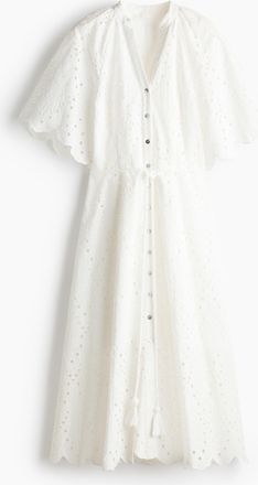 H&M Blusenkleid mit Broderie Anglaise - White