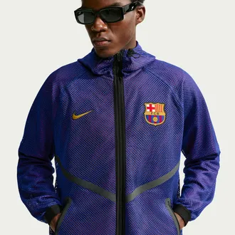 Nike FC Barcelona Nike Mens Dri-FIT Soccer Anthem Jacket in Blue | IO4219-455