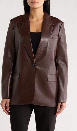 Love Token Alexa Faux Leather Blazer in Brown at Nordstrom Rack, Size X-Small