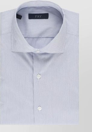 Fay striped cotton shirt straight cut buttoned cuffs