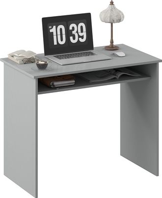 HOMCOM Computer Desk Writing Table Study Workstation Storage - Rustic Brown | TJ Hughes