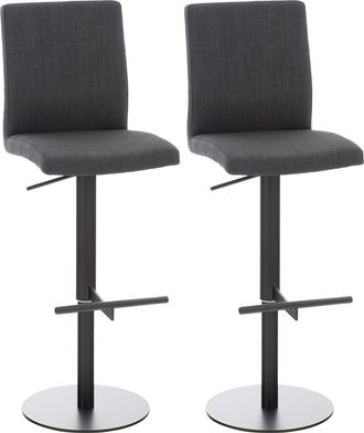 Clp Clp - Lote De 2 Taburetes De Bar Tapizado C&aacute;diz Negro Gris Oscuro