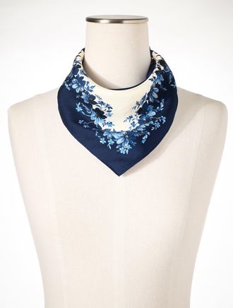 Talbots Exquisite Blooms Neckerchief - Ink - 001 Talbots
