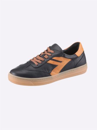 Andrea Conti Sneaker ANDREA CONTI, Damen, Gr. 36, bunt (marine, orange), Glattleder, Leder, Rindsleder, Schuhe Sneaker
