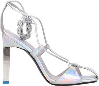 The Attico Womens Strappy Sandals - Light Grey Leather - Size EU 37