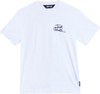 Just Cavalli T-Shirt Firma - Heren - T-shirts - Wit - S - Katoen - Tops