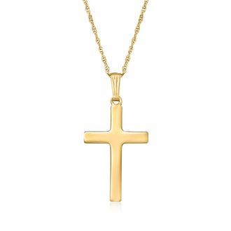 Ross-Simons 14kt Yellow Gold Cross Pendant Necklace