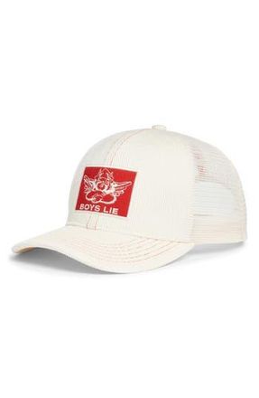 Boys Lie Scarlet Thread Trucker Hat in Off White at Nordstrom Rack