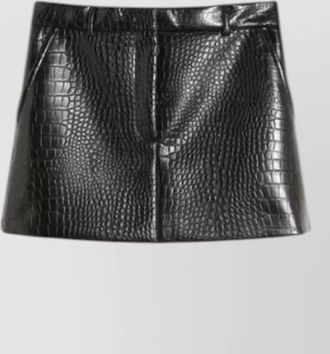 Sportmax crocodile effect patent leather mini skirt