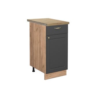 Vicco Mueble Bajo De Cocina Fame-line, Antracita-oro, 40 Cm, Et Roble