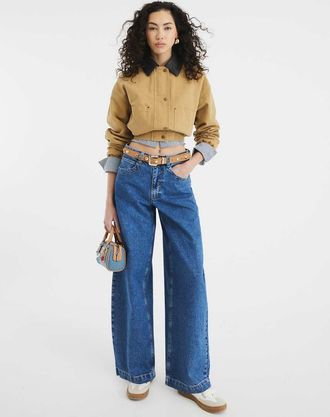 River Island balloon midwash jeans in blue