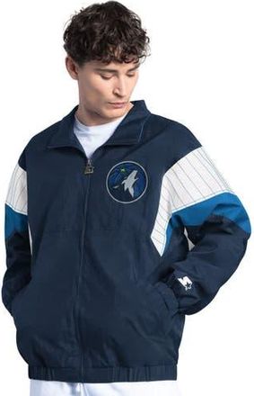 Starter Mens Starter Navy Minnesota Timberwolves Yard Line Full-Zip Jacket at Nordstrom, Size Xx-Large