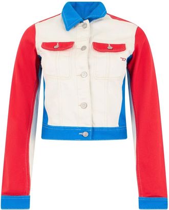 Diesel De-Slimmy Trucker Jacket - Dames - Jassen - Veelkleurig - Maat: S Katoen