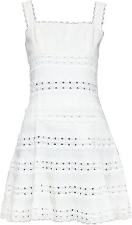 Zimmermann white 100% linen embroidered anglais cotton sundress Sz.2 M
