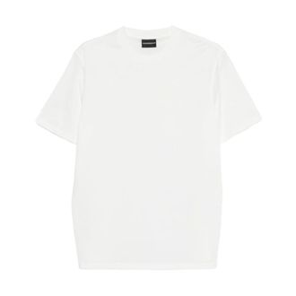 Emporio Armani Jersey T-shirt met ton-sur-ton logo-inleg - Heren - T-shirts - Wit - L - Katoen - Tops